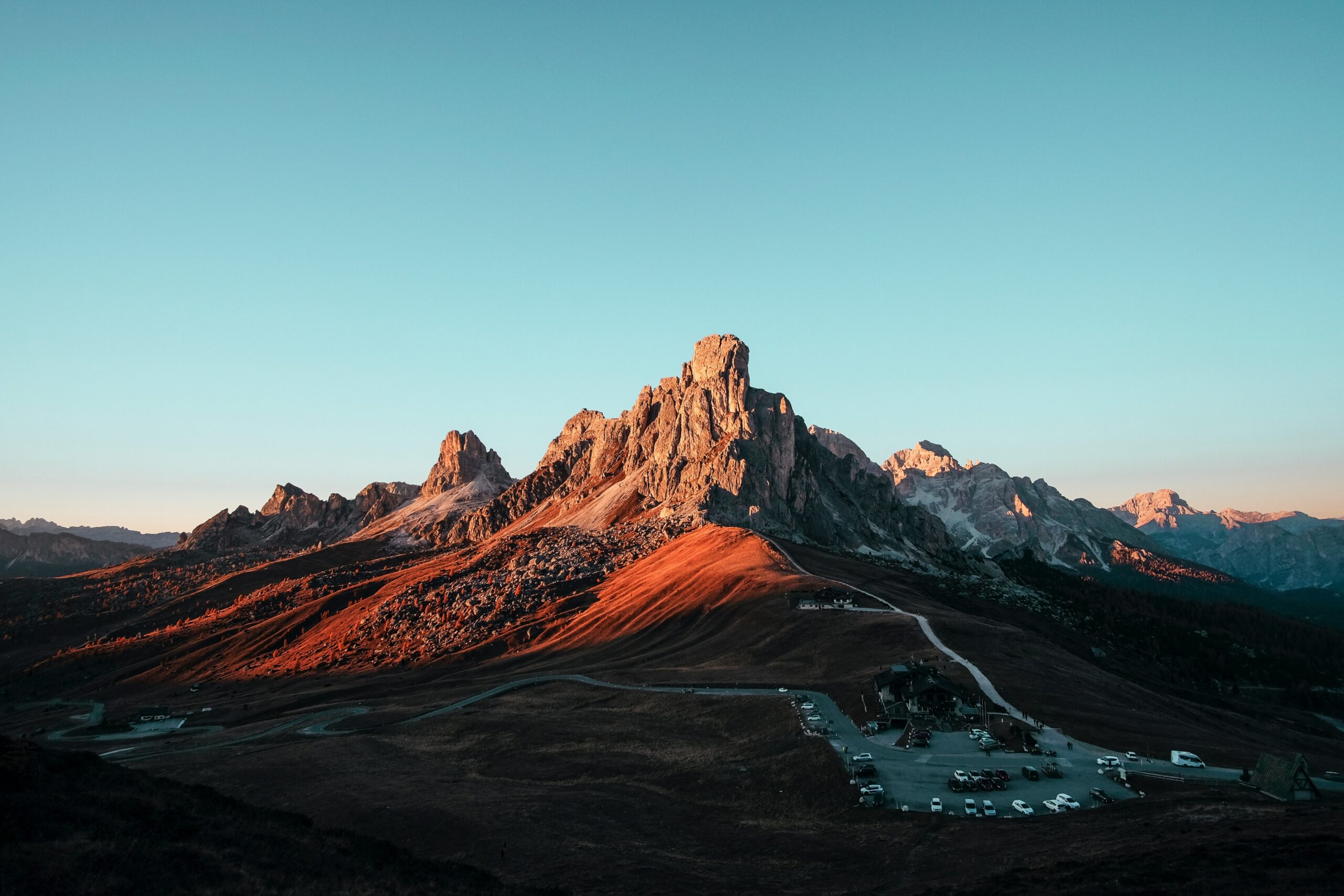 Dolomiten in Norditalien im Abendlicht